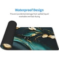 thumbnail image 4 of Blue Gold Swirls Marble Extended Big Mouse Pad Large,XL Gaming Mouse Pad Desk Pad,31.5x11.8inch Long Computer Keyboard Mouse Mat Mousepad with 3mm Non-Slip Base and Stitched Edge for Home Office Work, 4 of 6
