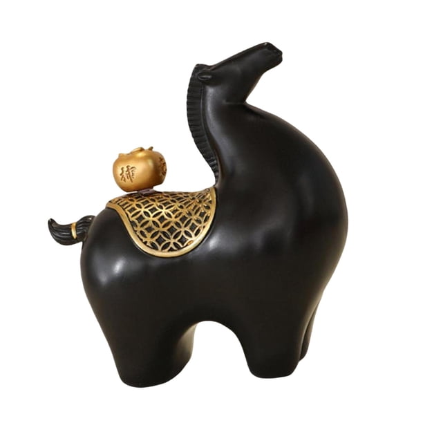 Estatua de caballo Figura decorativa Adorno de resina Figuras decorativas de lujo para con caqui