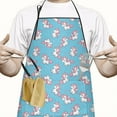 thumbnail image 2 of Blue Cartoon Unicorn Heart Pattern Apron-Garden Aprons for Women with Pockets-Cotton Linen Waterproof Kitchen Cooking Gardening Aprons Adjustable for Kitchen,Cooking,BBQ and Salon 33x27 Inch, 2 of 7