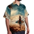 thumbnail image 2 of Surfing in Summer Men's Short Sleeve Printed Poplin Shirt with Spread Collar Tops - Casual Button Down Summer Beach Shirt for Men and Women, 2 of 6