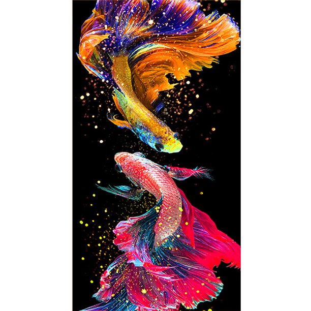 Hilo bordado Guppy punto de cruz completo 11CT algodón DIY impreso Kits arte regalo Hugtrwg Para estrenar