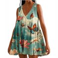 thumbnail image 2 of Viikei Womens Dresses Short Sleeve Casual Summer,Plus Size Summer Maxi Dress for Women,New Women's Casual Loose V-neck Sleeveless Printed Short Dress Green S, 2 of 6