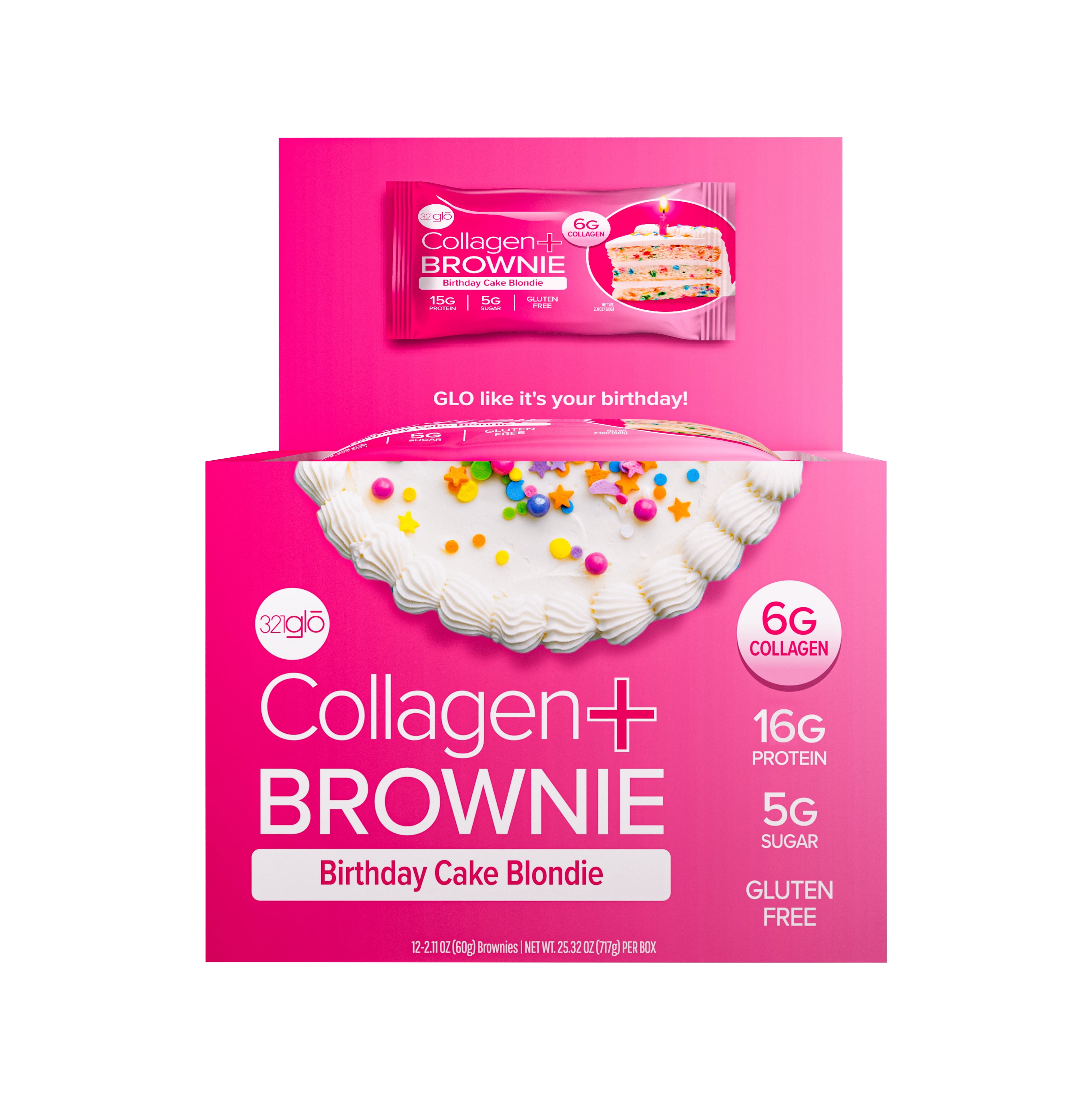 Gluten-Free Birthday Cake Blondie Collagen Protein + Brownie