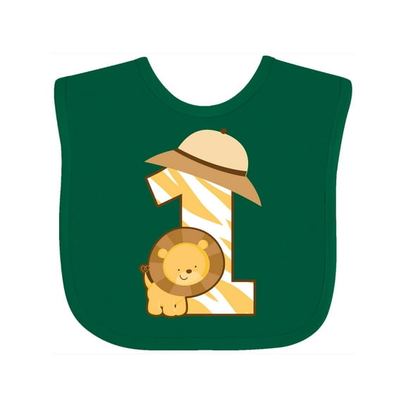 Inktastic Safari 1st Birthday Jungle Animal 1 Year Old Boys or Girls Baby Bib