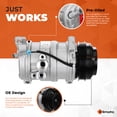 thumbnail image 3 of Klimoto A/C Compressor | Compatible With Hyundai Genesis  09-13, Equus  11-13, 3 of 5