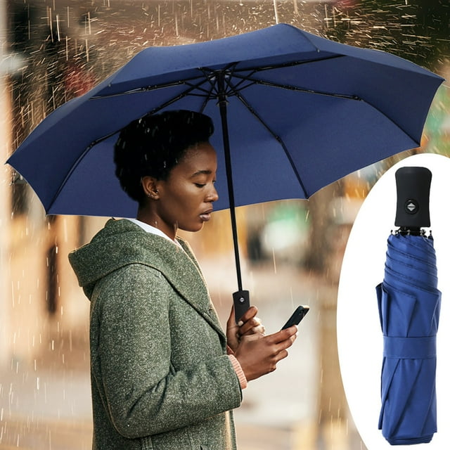 Automatic Compact Three Fold Folding Umbrella for Men Windproof Business Travel