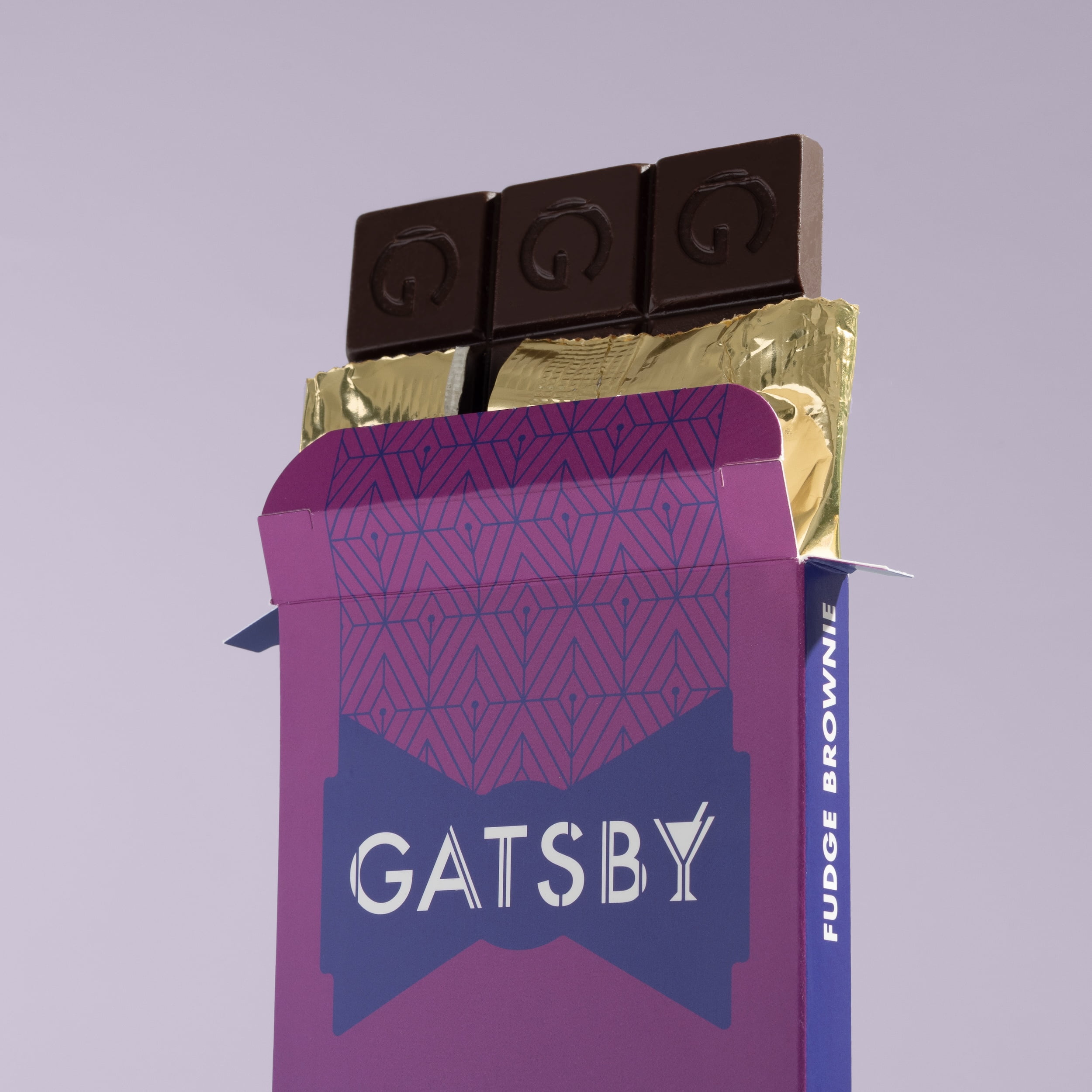 Gatsby Chocolate Fudge Brownie Chocolate Bar, Low Sugar, Dairy-Free, 2.8 oz