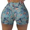 thumbnail image 2 of Picia Underwater Animals and Flowers Printed Workout Shorts for Women Seamless Scrunch Butt Lifting High Waisted Yoga Gym Booty Running Moisture-wicking Short Pants-Medium, 2 of 9