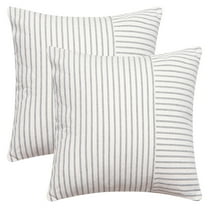 REGALWOVEN Boho Striped Throw Pillow Covers Set of 2 Farmhouse Pillow Cases Home Decor for Couch Sofa Bedroom Grey 20 x 20 Inch