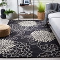 thumbnail image 2 of SAFAVIEH Jardin Clara Floral Wool Area Rug, Black/Ivory, 6' x 9', 2 of 11