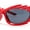 Red - Black, variant on Hedgehog Fur Carving Retro Wrap Thick Temple Plastic Sunglasses All Black