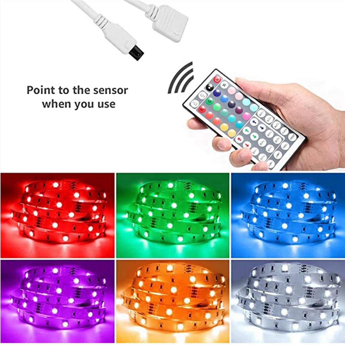 3 set 20M RGB Light 3528 1200LEDs Flexible LED Light Strip with 44 Key Remote for Bedroom Christmas