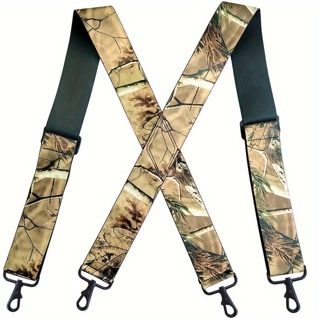 YOPTOP CamoXtreme Bretelles Durables pour Hommes - 4 Clips Maintien Sécurisé Réglable pour Chasse & Travail Design Confortable X-Back, Modèle B
