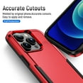 thumbnail image 6 of for iPhone 15 Pro Case, Dual Layers Shell Hard PC + Soft TPU Back Shell Heavy Duty Military Drop Protection Rugged Shockproof Hybrid Case for iPhone 15 Pro, Red+Black, 6 of 7