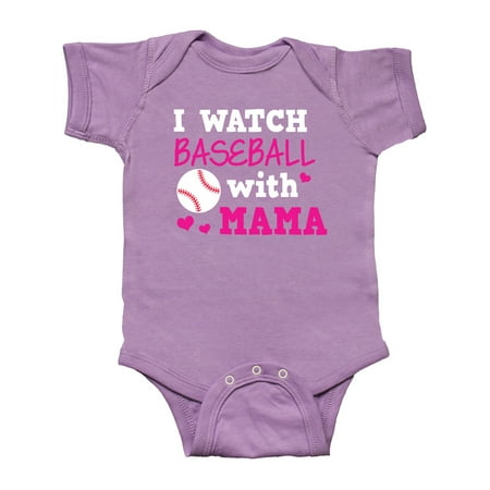 

Inktastic I Watch Baseball with My Mama Gift Baby Boy or Baby Girl Bodysuit
