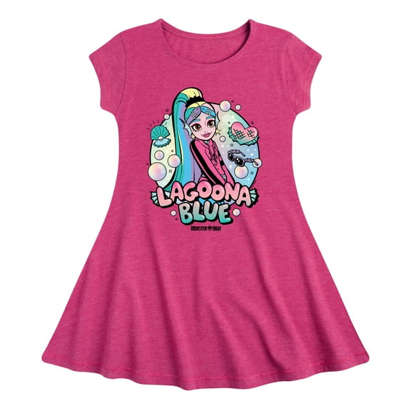 Monster High - Lagoona Blue Bubbles - Toddler And Youth Girls Fit And Flare Dress