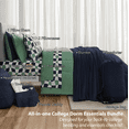 thumbnail image 5 of 14pc College Dorm Essentials Bundle, Twin-XL, Reversible Bed in a Bag Comforter Set, Navy, 5 of 18