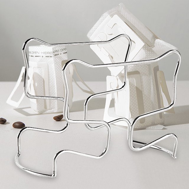 Soporte de filtro de café para colgar en la oreja, estante de bolsa de papel de filtro de acero inoxidable reutilizable, 10 Uds. Likrtyny Para estrenar