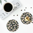 thumbnail image 5 of Bingfone Vintage Flowers Leather Drinks Coasters with Set of 6,Suitable for Home Kitchen,Coffee Cup Coasters Home Gift, 5 of 9