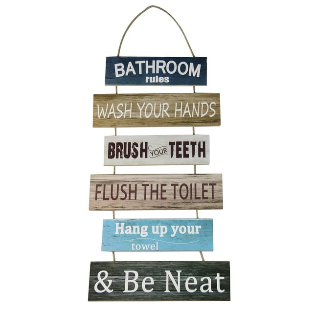 Decoración de pared, cartel de pared colgante, reglas de baño, decoración yeacher estándar