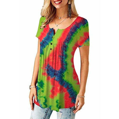 shirts short sleeve plus tops summer tunic casual tie walmart dye loose blouses canada