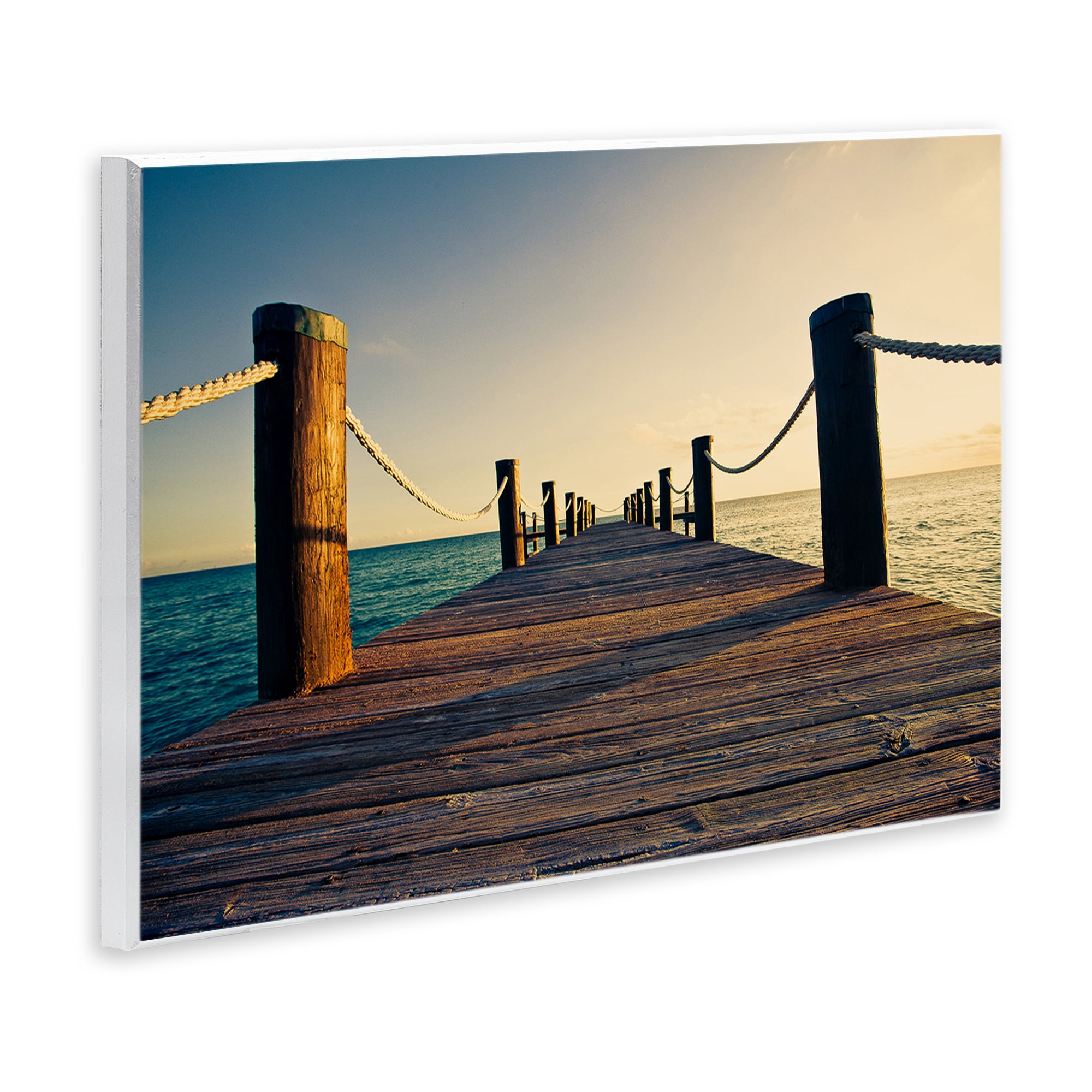 Stupell Industries Summer Coastal Dock Coastal Photography Unframed Art Print Wall Art, 19 x 13