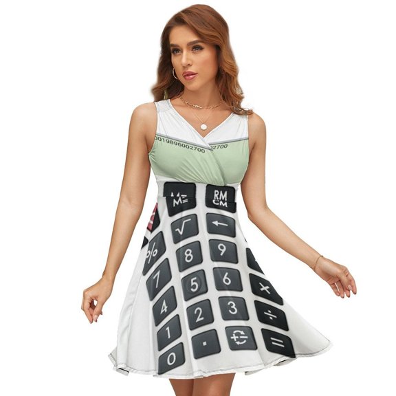 Calculator Sundress Sleeveless Dress Summer Women Clothes Dress for Women Dresses