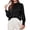 Black, variant on Satin Tops for Women Mock Neck Pleated Long Sleeve Shirts | Wrinkle Resistant Silky Blouses,Dressy Casual Fall Clothes,Versatile Business Casual Oufits,Fashion Clothing
