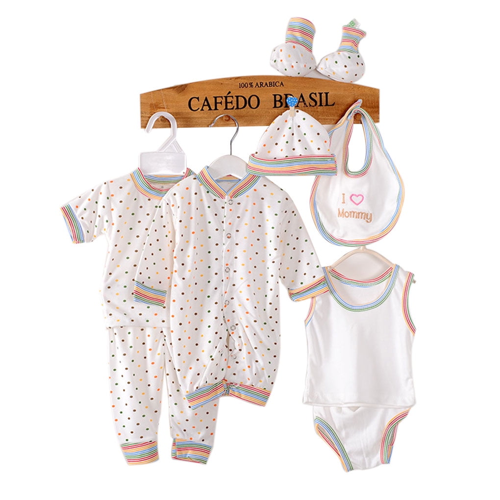 Boyijia 8 Pcs Newborn Kids Baby Polyester Cotton Clothing Infant Boy