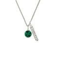 thumbnail image 2 of Delight Jewelry 12mm Crystal Rivoli - Green Silvertone Forever Bar Charm Necklace, 23", 2 of 4