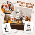 thumbnail image 4 of Ghost Figurine Wooden Halloween Tabletop Decor, 1 Piece Indoor Halloween Home Accent for Mantel Shelf Bedroom Apartment Party Display, 4 of 4