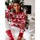 thumbnail image 4 of Suéter de Navidad de otoño e invierno para mujer, jersey de punto para mujer, suéter con estampado de alce y copo de nieve, 4 of 5