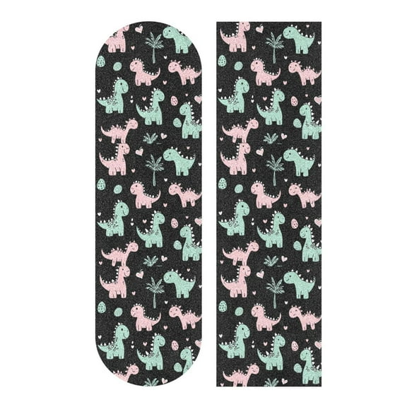 33.1" x 9.1" Tape Skateboard Scooter Grip Tape Skateboard Griptape Sheet Pink and Green Dinosaurs