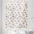thumbnail image 1 of Cartoon Tapestry, Bugs with Colorful Flowers Ladybugs Dragonflies Bees Animal Fun, Fabric Wall Hanging Decor for Bedroom Living Room Dorm, 5 Sizes, Pale Blue Pink Red, by Ambesonne, 1 of 1