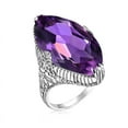 thumbnail image 2 of 925 Sterling Silver Purple Cubic Zirconia Ring Oval Diamond Ring Engagement Ring Wedding Band Rings for Women, 2 of 4