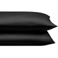 thumbnail image 6 of Zippered Satin Pillow Cases for Hair and Skin, Luxury King Hidden Zipper Pillowcases Set of 2, 20 x 36 Inches, Black, 6 of 7