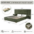 thumbnail image 2 of Queen Size Bed Frame Upholstered Platform Bed with Two Large Storage Drawers, Linen Fabric, Wooden Slat Support, Mattress Foundation, No Box Spring Needed, Noise-Free, Easy Assembly, Turtle, 2 of 9