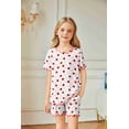 thumbnail image 5 of Arshiner Girls Pajama Set Short Sleeve Lounge Set Soft Shirring Summer Sleepwear Pj Sets, 5 of 6