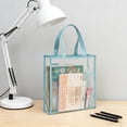 thumbnail image 5 of Thickened PVC Clear Tote Bag, for Tutoring and Double Layer Large Capacity Waterproof Bag, for Students Exams Homework and Daily Supplies Carry Bag Sturdy Handle, 13*12*3in, Blue, 5 of 6
