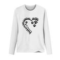thumbnail image 4 of ibuvkizy Valentine's Day!Womens Sweatshirt Printed Round Neck Pullover Long Sleeved Casual Womens Sweatshirts White,S, 4 of 4