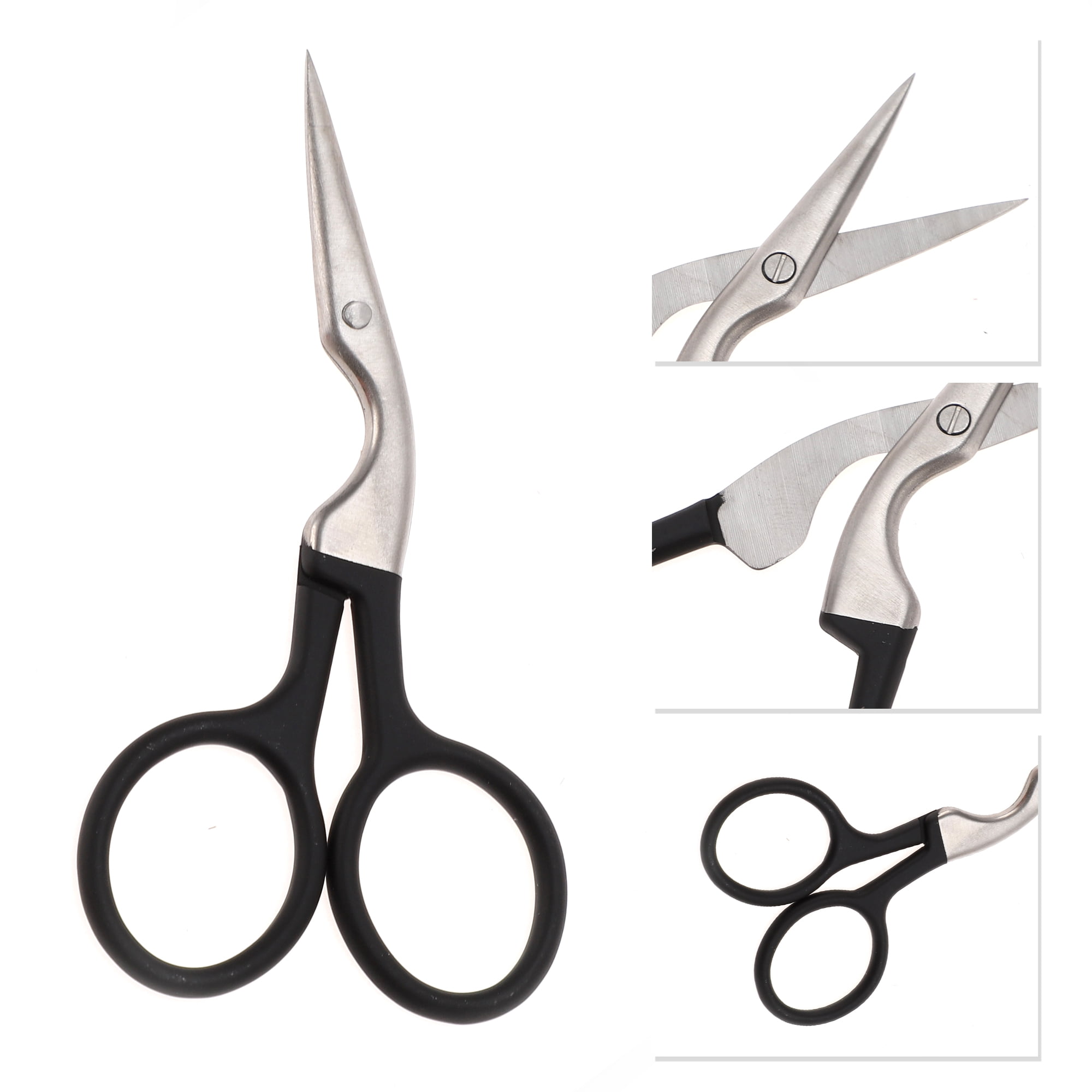 Unique Bargains 1 Pc Wrinkle Free Scissors Facial Hair Bathroom Black