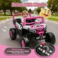 thumbnail image 6 of Xuanlur 12V 4.5AH Ride on UTV for Kids, Electric Car w/Parents Control & App Control, 25W*2 Motors Battery Powered w/Slow Start, Swing Function, Lights, Music, Ride on Toy for Kids Aged 3-6, Pink, 6 of 7