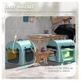 thumbnail image 6 of Portable Cat Carrier 39", Soft Sided Double Enclosure, Pet Travel Carrier with Divider, Cushions & Storage Bag - Green, 6 of 9
