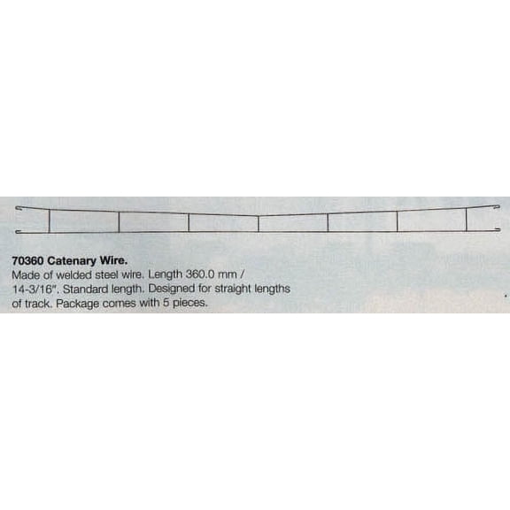 Marklin 70360 HO Catenary Wire Length: 14-3/16" (For Straight Track) (5)