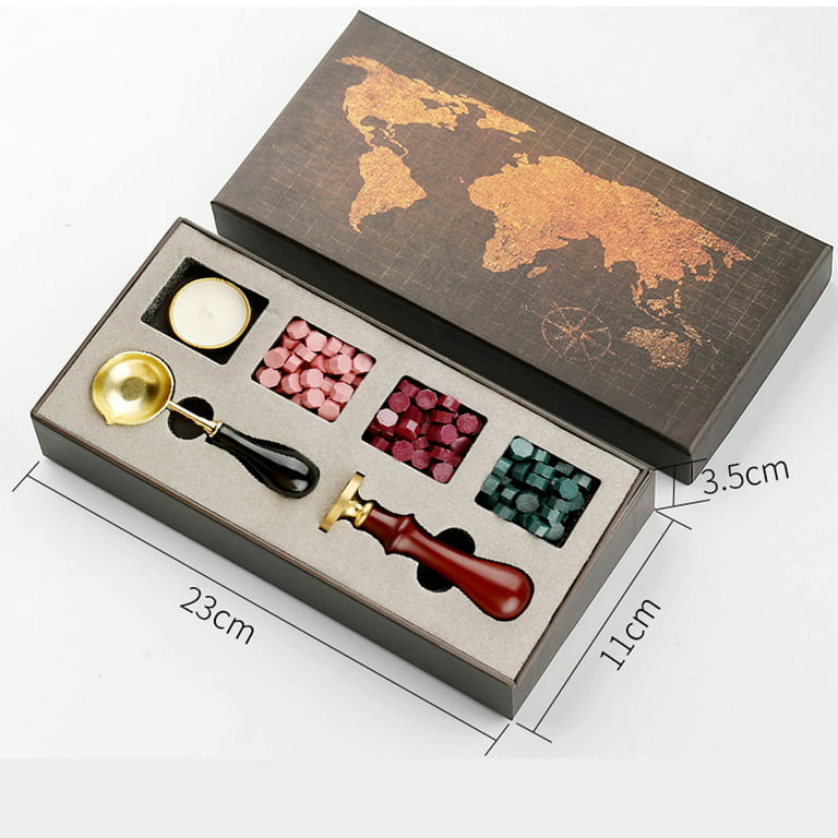 Wax Seal Stamp Kit Retro Creative Sealing Wax Stamp Maker Gift Box Set with  Vintage Classic,，G21407 
