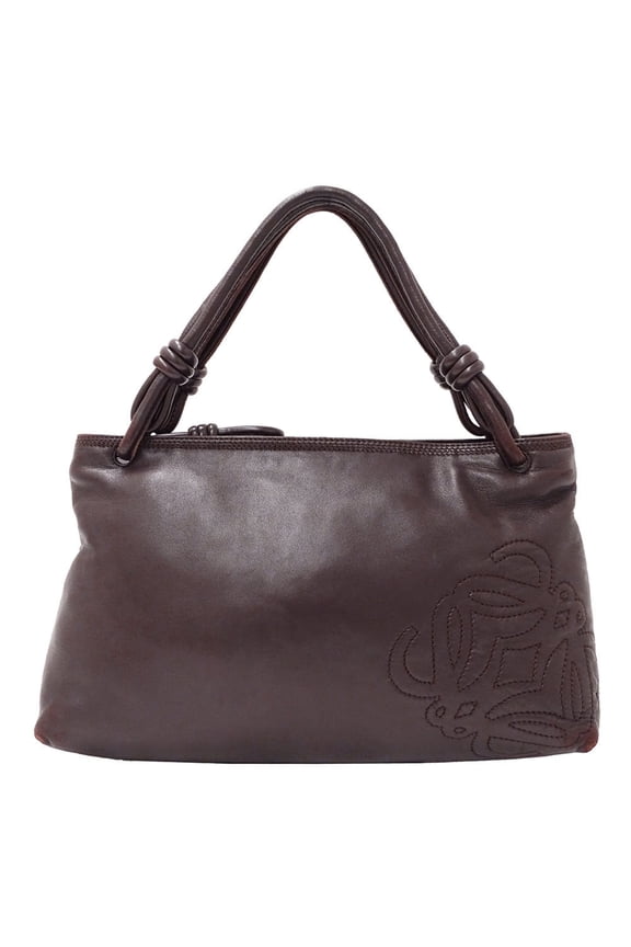 Pre-Owned LOEWE Women's Anagram Leather Handbag in Brown (Fair)