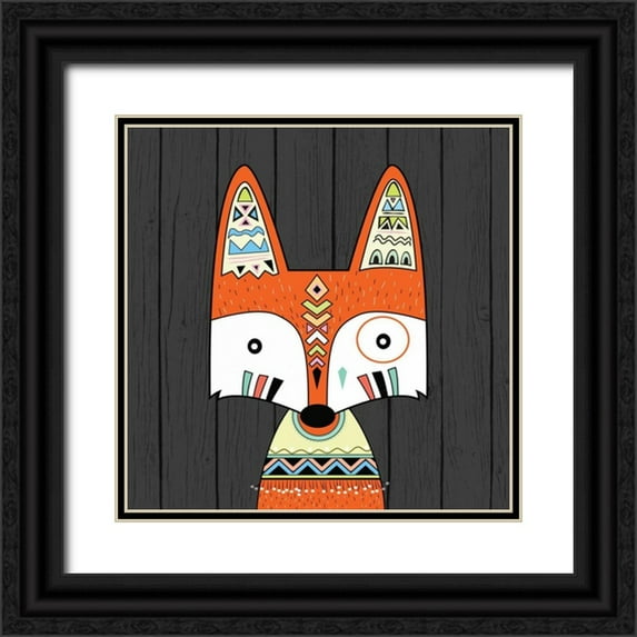 Robinson, Tamara 26x26 Black Ornate Wood Framed with Double Matting Museum Art Print Titled - Tribal Fox