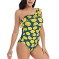 thumbnail image 3 of Gaeub Lemon Women's One Shoulder Ruffle Tummy Control Swimwear for Swimming Surfing Beach Party - X-Large, 3 of 8
