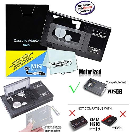 Adaptador de Cassette VHS-C Motorizado para JVC C-P7U CP6BKU C-P6U, Panasonic PV-P1, RCA VCA115 + 1 Paño de Microfibra MNS