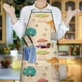 thumbnail image 6 of Red Mushroom Cartoon Light Pattern Apron-Garden Aprons for Women with Pockets-Cotton Linen Waterproof Kitchen Cooking Gardening Aprons Adjustable for Kitchen,Cooking,BBQ and Salon 33x27 Inch, 6 of 7